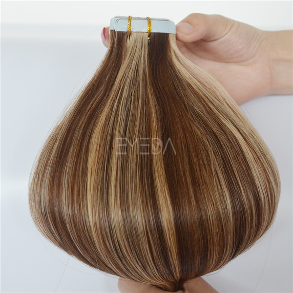 Grade 7A double drawn piano color Peruvian taped hair extensions YJ109